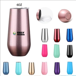 Summer 6oz Reusable Insulated Champagne Flute Wine Tumbler